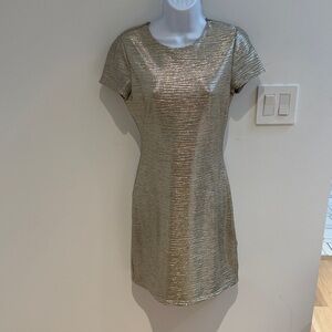 Alice + Olivia Shimmering Silver Mini Dress